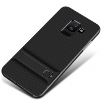 Elegance műanyag tok állvánnyal Samsung Galaxy A6 Plus (2018) - fekete