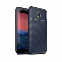 Ipaky műanyag tok karbon textúrával Samsung Galaxy J3 (2018) - sötétkék