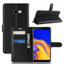 Litchi flip cover tok Samsung Galaxy J4 Plus - fekete