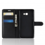 Litchi flip cover tok Samsung Galaxy J4 Plus - fekete