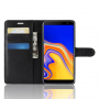 Litchi flip cover tok Samsung Galaxy J4 Plus - fekete