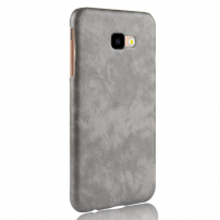 Litchi Skin bőr tok Samsung Galaxy J4 Plus - szürke