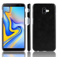 Litchi Skin bőr tok Samsung Galaxy J6 Plus - fekete
