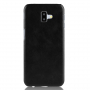 Litchi Skin bőr tok Samsung Galaxy J6 Plus - fekete