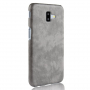 Litchi Skin bőr tok Samsung Galaxy J6 Plus - szürke