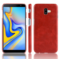 Litchi Skin bőr tok Samsung Galaxy J6 Plus - piros