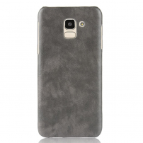 Litchi bőr tok Samsung Galaxy J6 (2018) - szürke