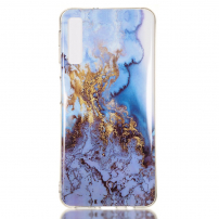 Műanyag tok - márvány - Samsung Galaxy A7 (2018) - kék