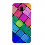 Műanyag tok - kockák - Samsung Galaxy J6 Plus - színes