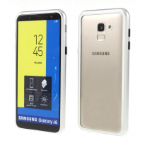 Tok mágneses kerettel és edzett üveggel Samsung Galaxy J6 (2018) - ezüst