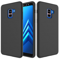 Szilikon tok Liquid Samsung Galaxy A8 Plus (2018) - fekete