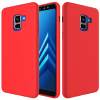 Szilikon tok Liquid Samsung Galaxy A8 Plus (2018) - piros