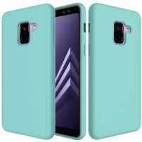 Szilikon tok Liquid Samsung Galaxy A8 (2018) - türkizkék