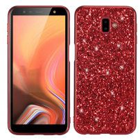 Műanyag tok csillámokkal Samsung Galaxy J6 Plus - piros