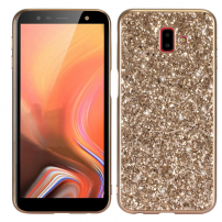 Műanyag tok csillámokkal Samsung Galaxy J6 Plus - arany