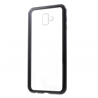 Tok mágneses kerettel és edzett üveggel Samsung Galaxy J6 Plus - fekete