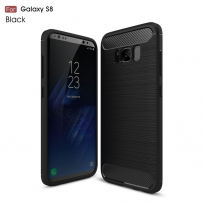Műanyag tok csiszolt textúrával Samsung Galaxy S8 - fekete