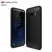 Műanyag tok csiszolt textúrával Samsung Galaxy S8 Plus - fekete