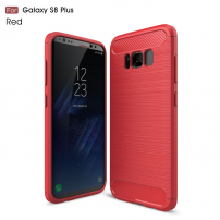 Műanyag tok csiszolt textúrával Samsung Galaxy S8 Plus - piros