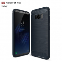 Műanyag tok csiszolt textúrával Samsung Galaxy S8 Plus - sötétkék
