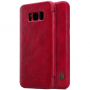 Nillkin Qin bőr flip cover tok Samsung Galaxy S8 - piros