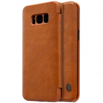 Nillkin Qin bőr flip cover tok Samsung Galaxy S8 Plus - barna
