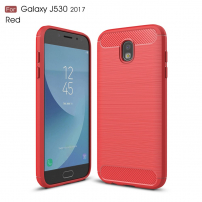 Műanyag tok csiszolt textúrával Samsung Galaxy J5 (2017) - piros