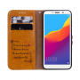 Enkay bőr flip cover tok Honor 7S - barna