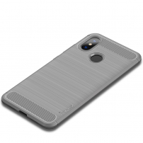 Ipaky műanyag tok csiszolt textúrával Xiaomi Mi 8 - szürke