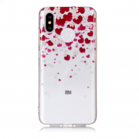 Műanyag tok - szív és virágok - Xiaomi Mi 8 - transzparens