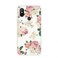 Műanyag védő tok - rózsaszín virágok - Xiaomi Mi A2 - fehér