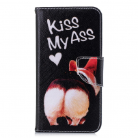 Flip cover tok - Kiss my ass - Xiaomi Mi A2 Lite - fekete