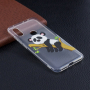 Puha védő tok - panda egy fán - Xiaomi Redmi Note 6 - transzparens