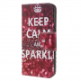 Flip cover tok - Keep calm and sparkle - Xiaomi Redmi Note 6 - piros