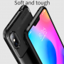 Ipaky puha védő tok karbon szál textúrával Xiaomi Redmi Note 6 - fekete