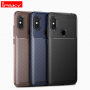 Ipaky puha védő tok karbon szál textúrával Xiaomi Redmi Note 6 - fekete