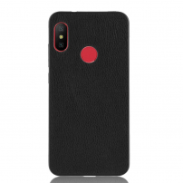 Műanyag védő tok műbőrrel Xiaomi Mi A2 Lite - fekete