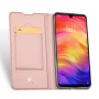 Dux Ducis bőr tok kártyatároló rekesszel Xiaomi Redmi Note 7 - rózsaszín-arany