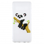 Műanyag tok - panda és bambusz - Samsung Galaxy S10 Plus - transzparens