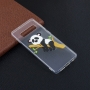 Műanyag tok - panda és bambusz - Samsung Galaxy S10 Plus - transzparens