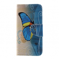 Flip cover tok - lepke - Samsung Galaxy S10 Plus - kék