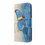 Flip cover tok - lepke - Samsung Galaxy S10 Plus - kék