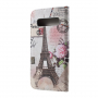 Flip cover tok - Eiffel torony - Samsung Galaxy S10 Plus - antikrózsaszín