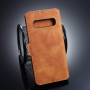 DG.Ming bőr flip cover tok Samsung Galaxy S10 Plus - barna