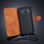 DG.Ming bőr flip cover tok Samsung Galaxy S10 Plus - barna