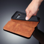 DG.Ming bőr flip cover tok Samsung Galaxy S10 Plus - barna