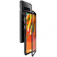 Luphie tok mágneses kerettel és edzett üveggel Samsung Galaxy S10 - fekete