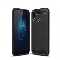 Műanyag tok csiszolt textúrával Huawei P20 Lite - fekete