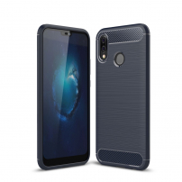 Műanyag tok csiszolt textúrával Huawei P20 Lite - sötétkék