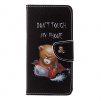 Flip cover tok - medve - Huawei P20 Pro - fekete